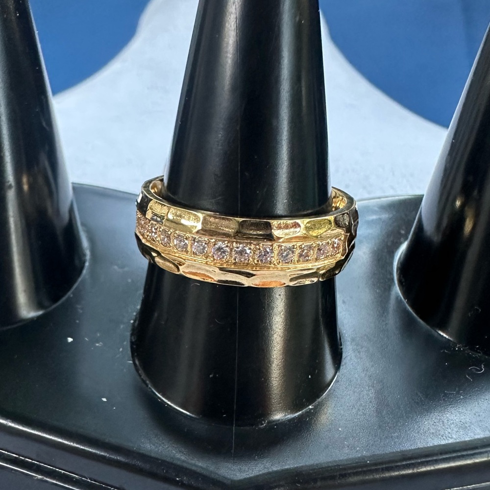 New Elegant Gold and Silver Women's Ring Stainless Steel Size 8
